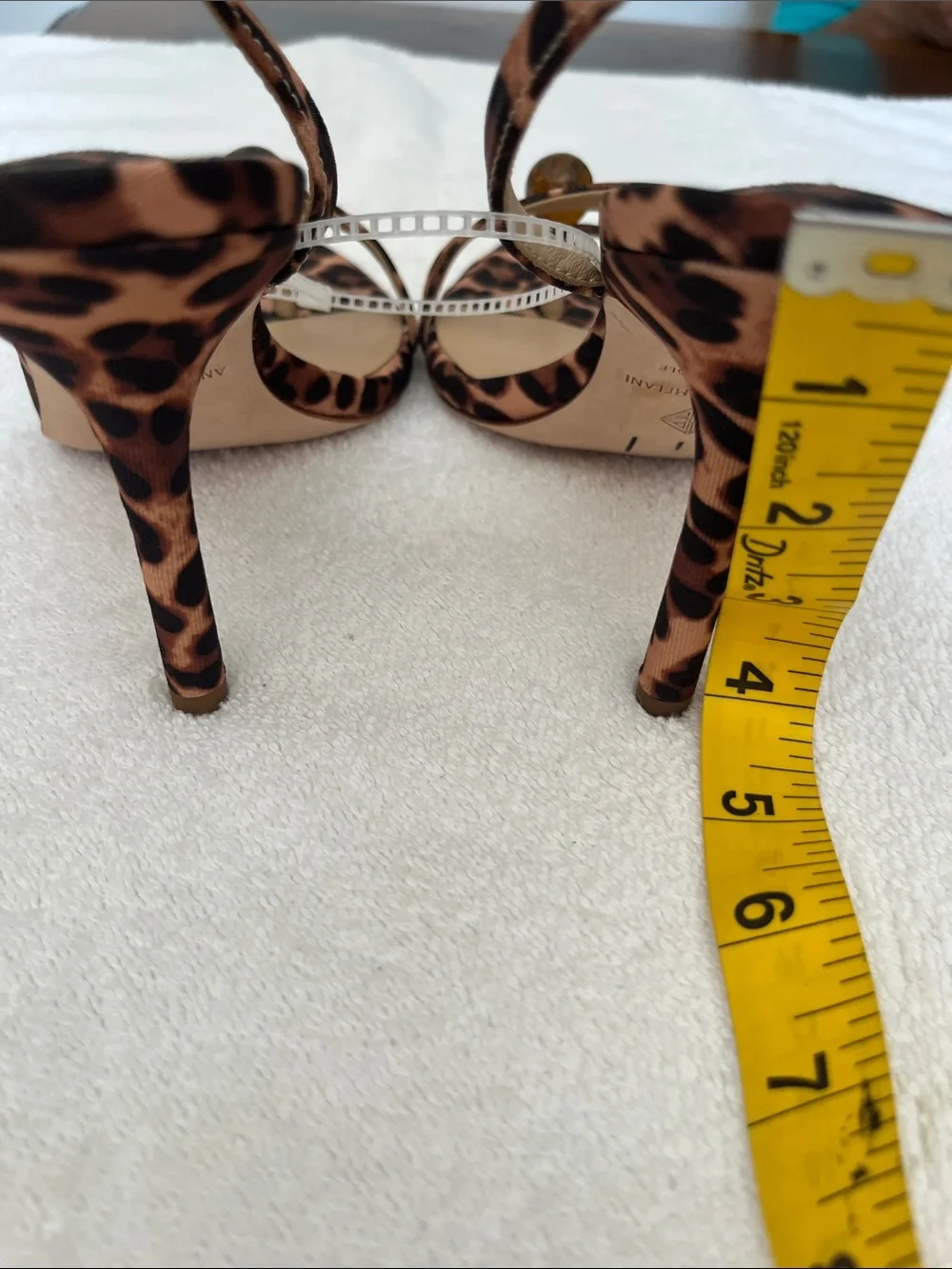ANTONIO MELANI Leopard-Print Slingback Heels with Bead Accent - Brown/Black